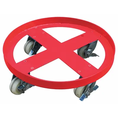 OEM Drum Dolly: 2,000 lb Load Capacity - Cross-Brace Drum Dollies with Support Ring