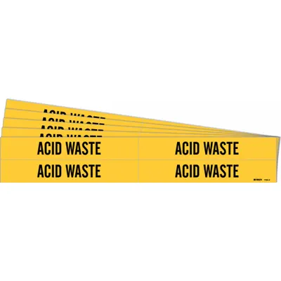 BRADY Acid Waste Adhesive Pipe Markers