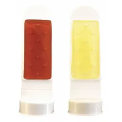 Dip slide with TTC/MAC agar for surface and fluid contamination testing. Detects Aerogenes bacteria at a minimum level of 100 CFU/mL. Used for hygiene monitoring on equipment and work surfaces in industrial and laboratory environments.