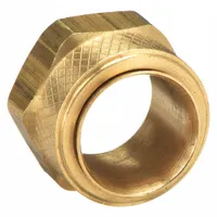 Brass compression fitting for 1/2 in OD tubing, creep-resistant and self-aligning design. Suitable for sealing connections in fluid systems. Sold in a pack of 10