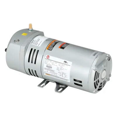 GAST Compressor/Vacuum Pump: 0.25 hp, 1 Phase, 115/230V AC, 5 cfm - Rotary Vane Compressor/Vacuum Pumps with Motors