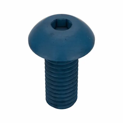 METRIC BLUE Socket Head Cap Screw: M5x0.80 Thread Size, 12 mm Lg, Button, Blue Phosphate - Button Head Socket Cap Screws