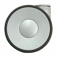 Swivel caster with hollow kingpin mounting, designed for use on healthcare beds. Silver frame, no brake. Compatible with Span America MC9R Encore bed frames. Manufacturer part number QP3448.