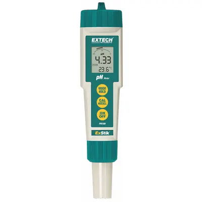 EXTECH pH Meter: pH/Temp, Meter, Built-In Smart Chip Predicts pH Electrode Performance - Pocket pH Testers