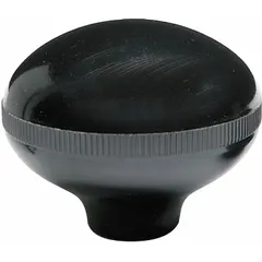 This ball knob features a threaded hole for manual adjustment and clamping on industrial machinery, control panels, and equipment. Made of thermoset material, it offers resistance to heat and chemicals. The knob has a 2 in diameter, 1/4"-20 thread, and 10 mm thread length.