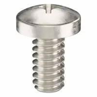 Pan head machine screw with #10-24 thread, 3/8 in length, made of 316 stainless steel with plain finish. Features a #2 Phillips drive. Suitable for general fastening applications requiring corrosion resistance, such as in metal or plastic assemblies