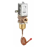 Water regulating valve for ice machines. Controls water flow to maintain proper pressure and temperature, ensuring consistent ice production and preventing system damage. Suitable for commercial ice machine maintenance and repair