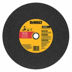 General purpose cut-off wheel for carbon and stainless steel. Type 1 wheel with 24-grit aluminum oxide abrasive. Measures 16 inches diameter by 7/64 inch thickness with a 1 inch arbor hole. Suitable for fabrication, maintenance, and metalworking cutting applications.