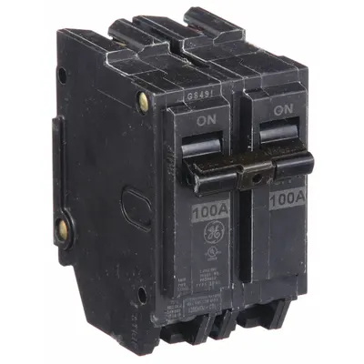 GE Miniature Circuit Breaker: THQL, 100 A, 120/240V AC, Single Phase, 10kA at 120/240V AC - THQP, THQL & THHQL Series, Plug-In GE Miniature Circuit Breakers