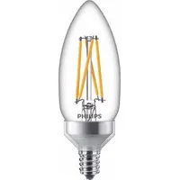 PHILIPS Compact LED Bulb: Candelabra Screw (E12), LED, (B) Bullet, B11, 5.5 W Watt, 2700K, Clear (MPN 5.5BA11/PER/927-922/CL/G/E12/WGX 1FB T20)