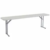 NATIONAL PUBLIC SEATING Folding Table: Rectangle Table Shape, Gray Tabletop, 18 in Dp, 96 in Wd (MPN BT1896)