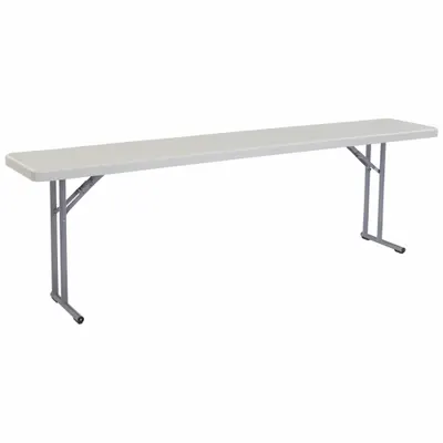 NATIONAL PUBLIC SEATING Folding Table: Rectangle Table Shape, Gray Tabletop, 18 in Dp - Standard Folding Tables