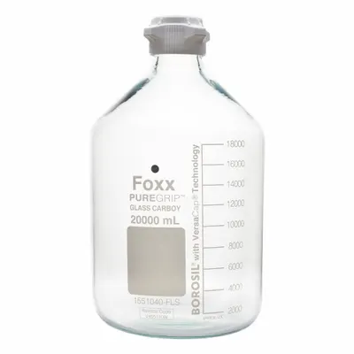FOXX LIFE SCIENCES Borosilicate Glass Jug, 20 L, 290 mm, Includes Closure - Glass Jugs