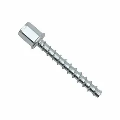 Steel screw-type rod hanger for vertical mounting in concrete. Features a 1/4 in screw size, 1 5/8 in overall length, and external hex drive. ICC approved for cracked and un-cracked concrete, seismic approved. Suitable for structural and overhead applications in concrete.