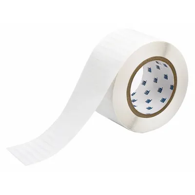 BRADY Precut Label Roll, 2 3/4 in x 1/4 in, Polyester, White Gloss, for BBP81 - Brady Precut Label Rolls