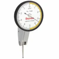 STARRETT Tilted-Face Dial Test Indicator: 0 in to 0.01 in, Horizontal, Inch, 0.0001 in (MPN 708AZ)
