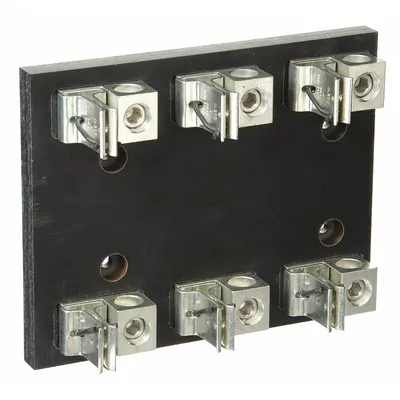 MERSEN 22003 Fuse Block, 3-Pole, 250 V AC, Open Block, Box Lug, Non-Indicating - Fuse Blocks for UL Class H & K Fuses