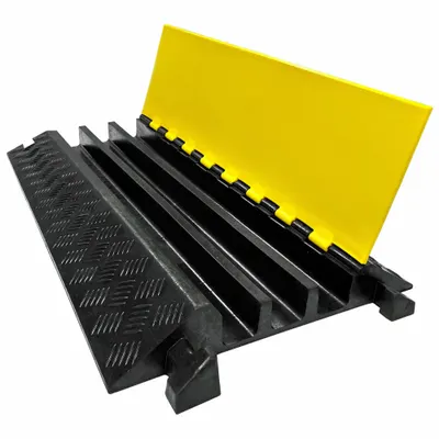 ELECTRIDUCT Cable Protector: 3 Channels, Hinged, 2 3/5 in Max Cable Dia, 23 in Wd, 3 in Ht - 3-Channel Hinged-Cover Cable Ramps