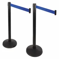 Barrier Post with Belt: 40 1/2 in Post Ht, 10 ft Belt Lg, Blue, 2 No. of Posts, No Pattern (MPN 101SB-BL-2PK)