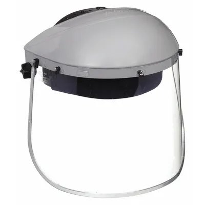 SELLSTROM Face Shield: Clear, Uncoated, Reusable, 15 1/2 in Visor Wd, 8 in Visor Ht - General Purpose Single-Crown Face Shields
