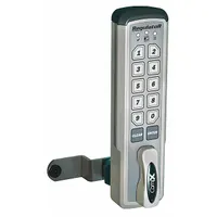COMPX REGULATOR Electronic Keyless Lock: Brushed Nickel, Cam Latch, 1 1/2 in Body Ht, 12 Buttons (MPN REG-M-V-3)