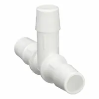 Barbed Tee: 1/2 in ID x 1/2 in ID x 1/2 in ID size, Barbed x Barbed x Barbed, Polypropylene, 10 PK (MPN T0-8WP)