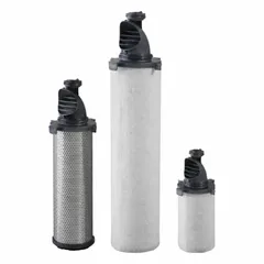 Replacement filter element with activated carbon media wrap for removal of contaminants, odors, and vapors from compressed air or gas streams. Designed for use in industrial compressed air treatment systems.