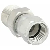 Hydraulic Hose Adapter: 3/8 in x 3/8 in Fitting Size, Male x Female, NPTF x JIC, Swivel, Straight (MPN 2018-6-6S)