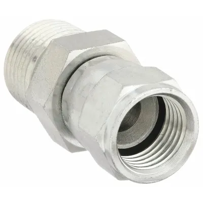 AEROQUIP Hydraulic Hose Adapter: 3/8 in x 3/8 in Fitting Size, Male x Female, NPTF x JIC - NPTF-to-JIC Steel Hydraulic Hose Adapters