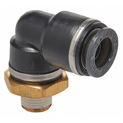 SUR&R ABE320 Male Elbow, Brass, NPT, 2-Pack - Air Brake Composite Hose Push-In Fittings
