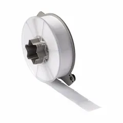 Polyester flag label, black on white, for wire diameters from 0.13 in to 0.5 in. Compatible with A5500 printer series, requires SSR6006 ribbon. Used for wire and cable identification in control panels and electrical installations.