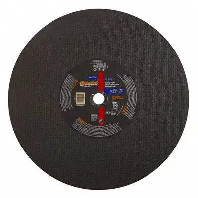 NORTON Gemini Long Life Cut-Off Wheel, 16" x 5/32" x 1", Aluminum Oxide, 24 Grit - General Purpose Cut-Off Wheels for Carbon & Stainless Steel