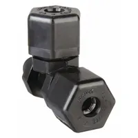 This polypropylene compression tee fitting branches or combines fluid lines in tubing systems. It connects 1/4 in OD tube to 1/8 in pipe and 1/4 in OD tube. The fitting meets NSF/ANSI 51 standards for material suitability in food-contact and sanitary environments
