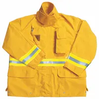 FIRE-DEX Wildland Coat: L, Yellow, Hook-and-Loop/Zipper, Aramid Fiber, NFPA 1977 (MPN FS1J051L)