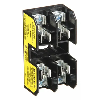 BUSSMANN Fuse Block: Open Block Design, 2 Pole, 480 V AC, Quick Connect/Screw - Fuse Blocks for UL Class G Fuses