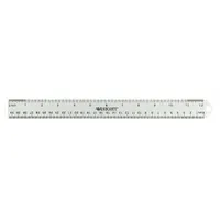 WESTCOTT Ruler: 14174, 12 in, 0.08 in Thick, 1/16 in/1 mm, Anodized, Black, Rigid, Matte, Metric/SAE