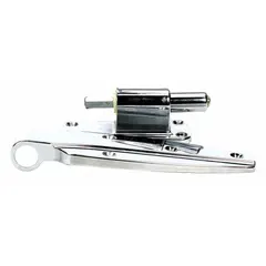 Spring assisted hinge for commercial refrigerators and freezers. Supports door operation with spring assistance for controlled opening and closing. Suitable for food service and cold storage equipment.