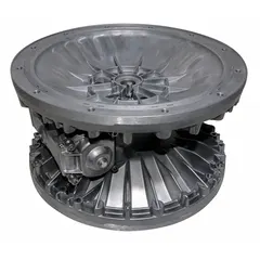 Center body section for NDP Series diaphragm pumps. Constructed of aluminum, this component serves as the central housing that aligns and supports internal pump parts. Used in fluid transfer applications.