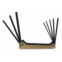 PROTO Hex Key Set: 1 - 5 Pieces, Folding, SAE, Std End, Long, 1 Pieces, Black Oxide, 8 Tips (MPN J4991)