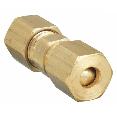 PARKER Standard Sleeve Brass Compression Fitting Union, 3/16 in OD, 10-Pack - Standard Sleeve Brass Compression Fittings