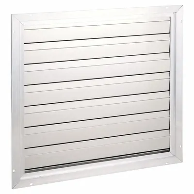 Dayton 32.75"H-W Alu Universal Backdraft Dampr: For 30 in Fan, Single Panel, 32 3/4 in H - Universal-Mount Backdraft Dampers
