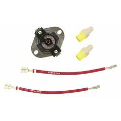 OEM replacement thermostat for dryers. Regulates internal temperature by cycling the heating element on and off to prevent overheating. Used in compatible Whirlpool dryers for safe and efficient drying cycles.