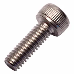 Metric system standard socket head cap screw with M4x0.70 thread, 12 mm length, plain finish, titanium Grade 2. Head height 4 mm, drive size 3 mm. Used in industrial assemblies requiring corrosion resistance and light weight.
