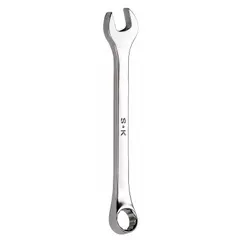 This SAE 6-point combination wrench has a 5/8 in head size and an overall length of 8 3/4 in. It is constructed from alloy steel with a chrome finish. Commonly used for tightening or loosening hex nuts and bolts in mechanical and maintenance tasks.