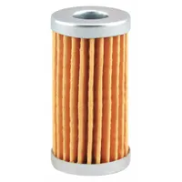 Cartridge fuel filter for diesel fuel systems. Features cellulose media for contaminant removal. Outside diameter 1 1/8 in, inside diameter 9/16 in. Compatible with Case IH trucks