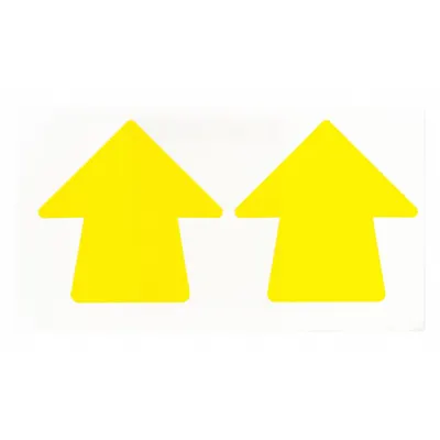 BRADY Floor Marking Tape: Arrow, Solid, Yellow, No Legend, 2 in x 2 in, 4 mil Tape Thick - Arrow-Shaped Floor Marking Tape