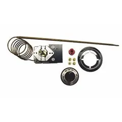 Electric thermostat with a dial range of 100 to 493, corresponding to 100°F to 493°F. Features a 36-inch capillary and operates on 120V AC/277V AC input voltage. Used for temperature control in commercial cooking equipment such as ovens, fryers, and griddles.