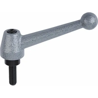 KIPP Ball-Style Adjustable Handle with Threaded Stud, M10, 83 mm Length - Ball-Style Adjustable Handles with Threaded Stud