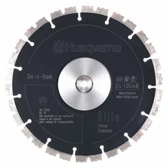 This diamond saw blade is designed for wet cutting of concrete and asphalt using a power cutter. The 9-inch diameter blade features a 1-inch arbor size. Sold as a 2-pack.