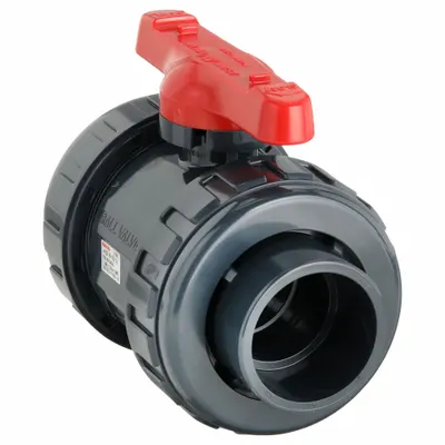 ASAHI Manual Two-Way Ball Valve: 2 in, PVC, Straight, 150 psi Max. Pressure (CWP) - PVC Ball Valves